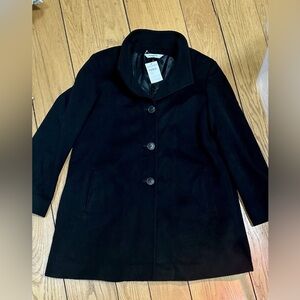 Fleurette Women's Wool Coat Size 8 Black Long Sleeve  NWT MSRP$1198